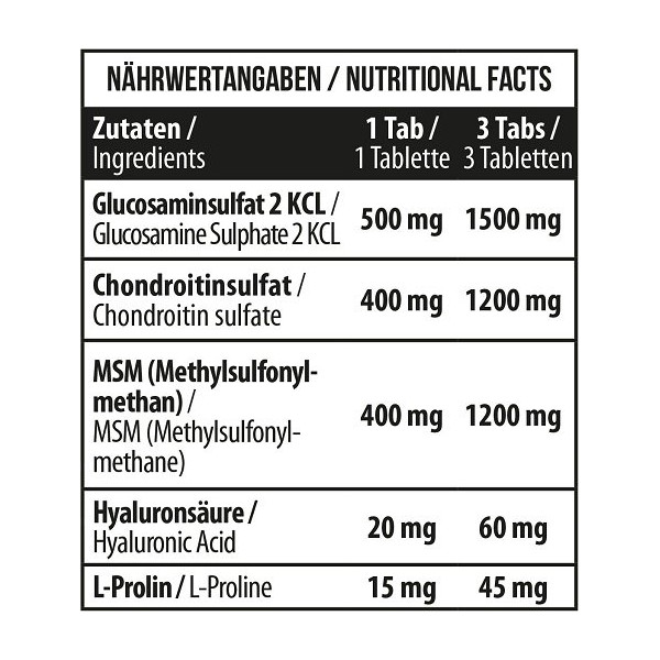 MST - Glucosamine Chondroitine MSM + HYALURON - 90 Tabletten