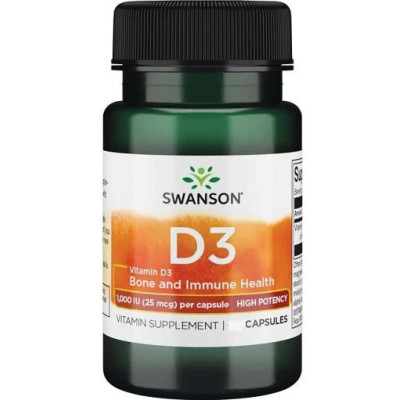 Swanson Vitamin D3 - 1000 IU - 30 Kapsel