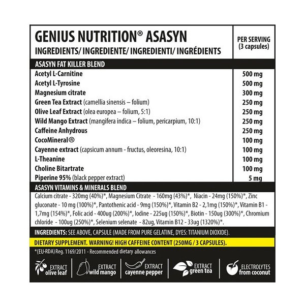Genius Nutrition Asasyn 180 Kapseln