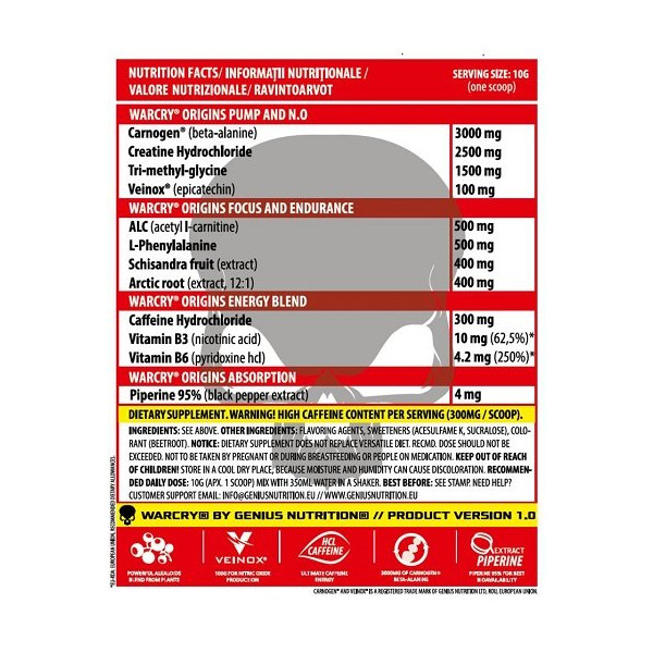Genius Nutrition - Warcry Origins 300g