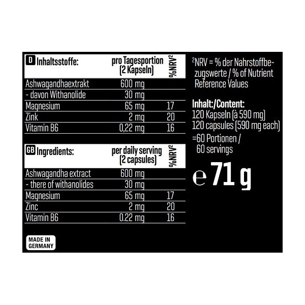 Body Attack Ashwagandha 120 Kapseln