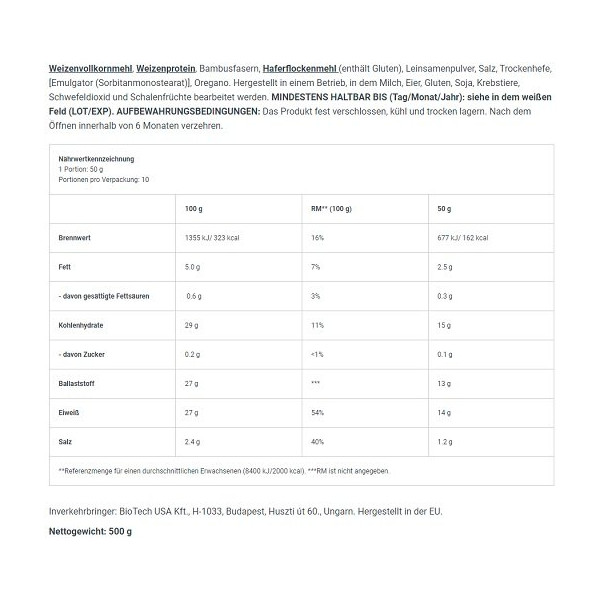 BioTech Protein Pizza 500g