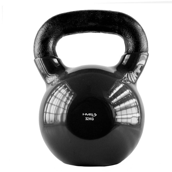 BLACK KETTLEBELL AUS GUSSEISEN MIT VINYLBESCHICHTUNG HMS
