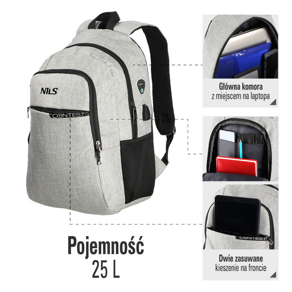 CBC7072 GREY CONTEST BACKPACK NILS