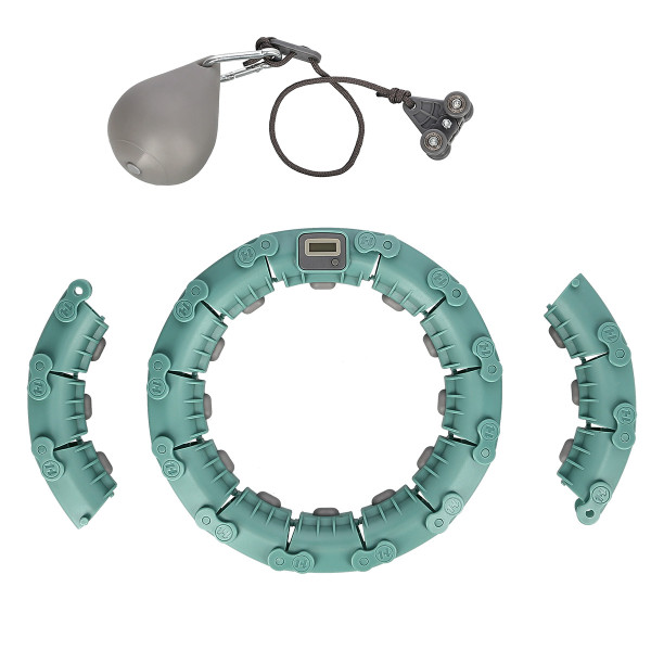 FH03 GREEN HULA HOOP WITH WEIGHT AND COUNTER