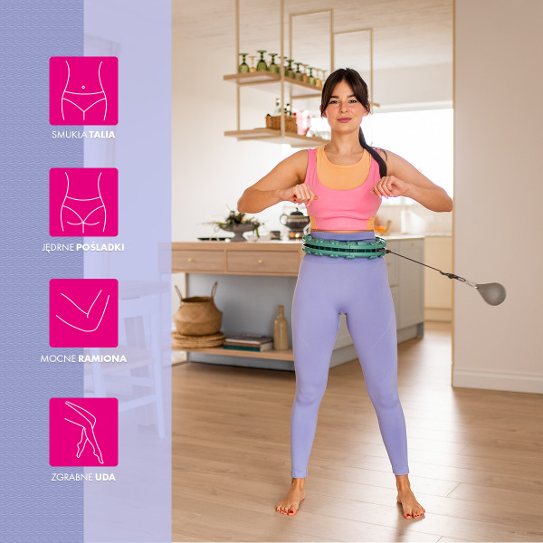 FH03 GREEN HULA HOOP WITH WEIGHT AND COUNTER