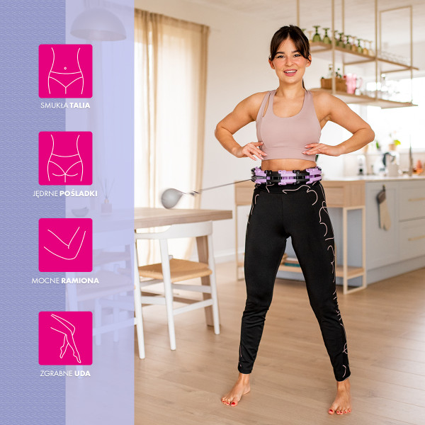 FH04 VIOLET/BLACK HULA HOOP WITH WEIGHT AND COUNTER