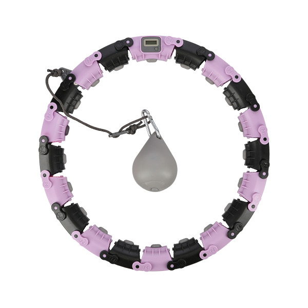FH04 VIOLET/BLACK HULA HOOP WITH WEIGHT AND COUNTER