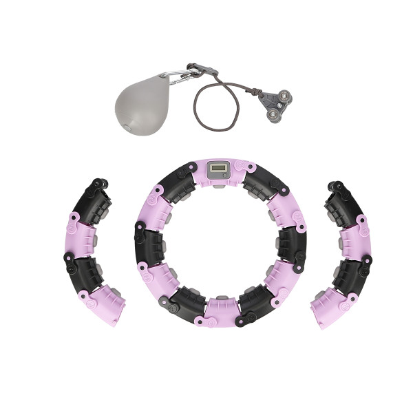 FH04 VIOLET/BLACK HULA HOOP WITH WEIGHT AND COUNTER