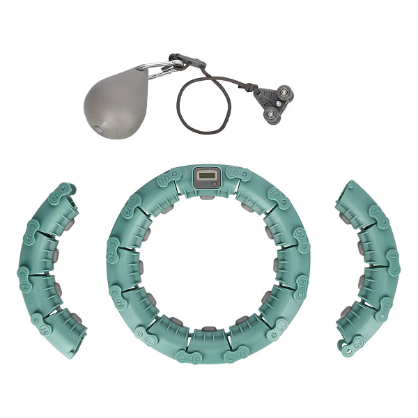 FH04 GREEN HULA HOOP WITH WEIGHT AND COUNTER
