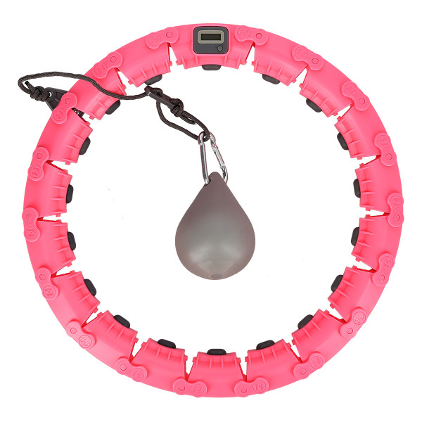 FH03 PINK HULA HOOP WITH WEIGHT AND COUNTER
