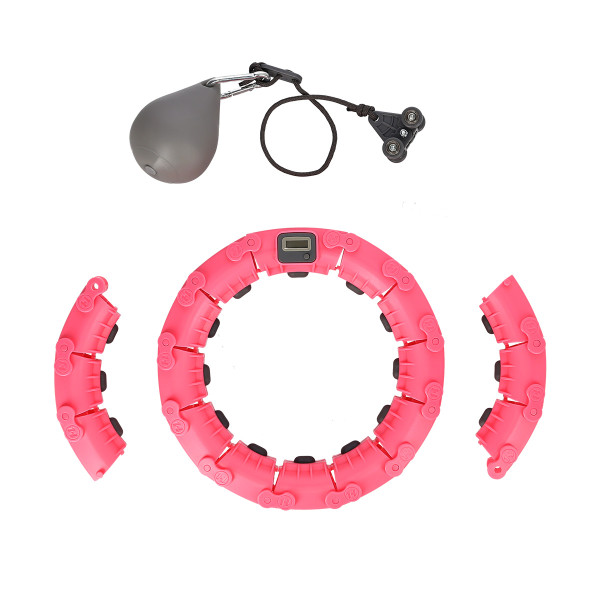FH03 PINK HULA HOOP WITH WEIGHT AND COUNTER