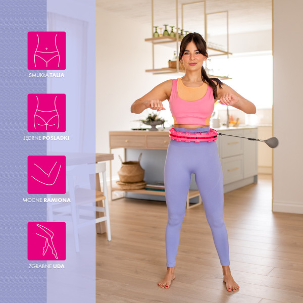 FH03 PINK HULA HOOP WITH WEIGHT AND COUNTER