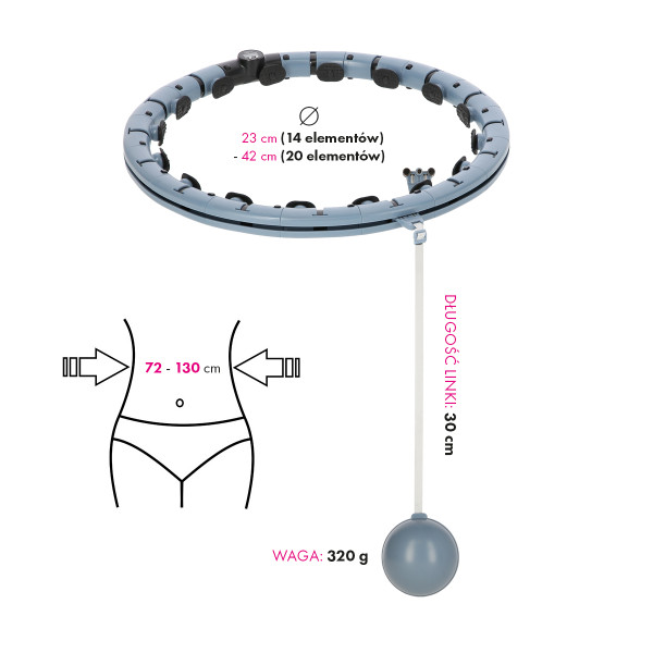 FH07 BLUE HULA HOOP WITH WEIGHT AND COUNTER STOCK