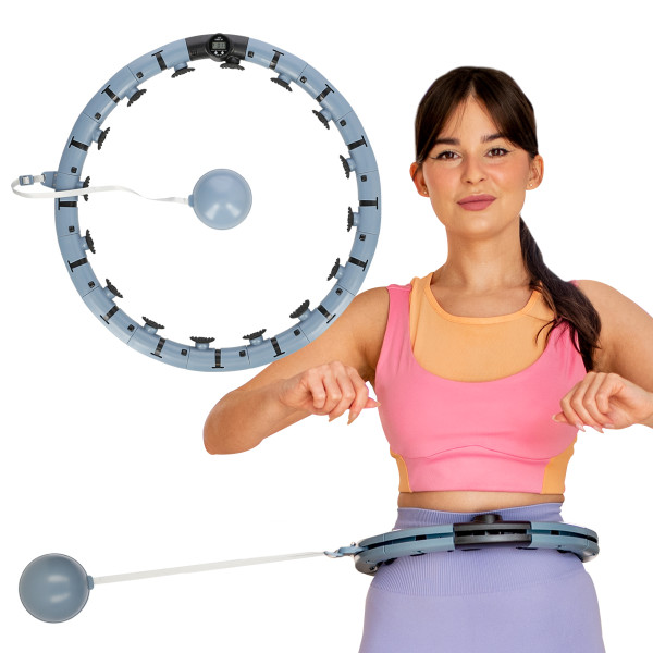 FH07 BLUE HULA HOOP WITH WEIGHT AND COUNTER STOCK