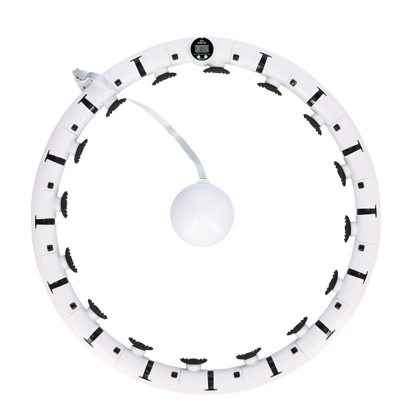 FH07 WHITE HULA HOOP WITH WEIGHT AND COUNTER STOCK