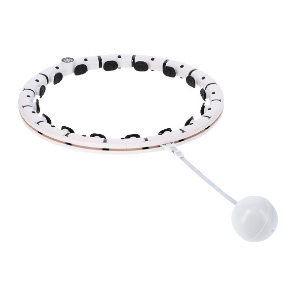 FH07 WHITE HULA HOOP WITH WEIGHT AND COUNTER STOCK