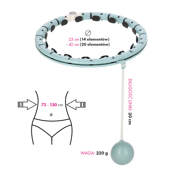 FH07 GREEN HULA HOOP WITH WEIGHT AND COUNTER STOCK