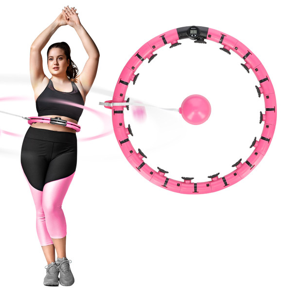 FH07 LIGHT PINK HULA HOOP WITH WEIGHT AND COUNTER