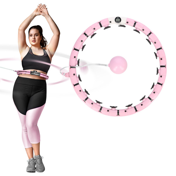 FH07 LIGHT PINK HULA HOOP WITH WEIGHT AND COUNTER