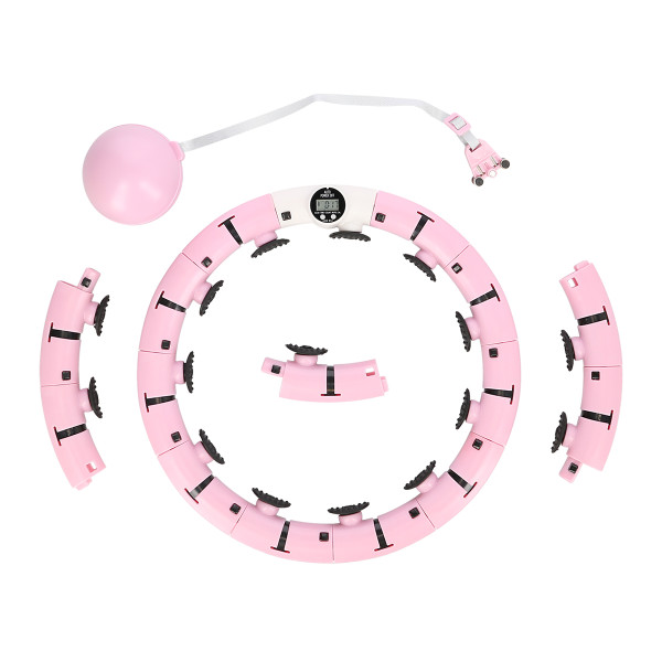 FH07 LIGHT PINK HULA HOOP WITH WEIGHT AND COUNTER