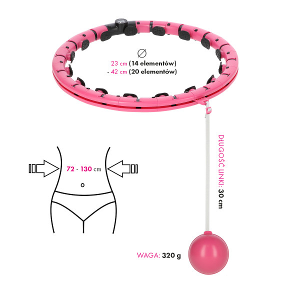 FH07 LIGHT PINK HULA HOOP WITH WEIGHT AND COUNTER