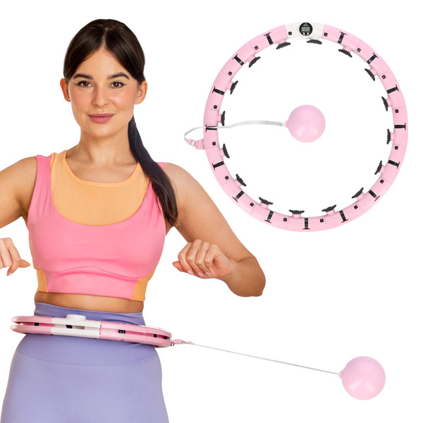 FH07 LIGHT PINK HULA HOOP WITH WEIGHT AND COUNTER