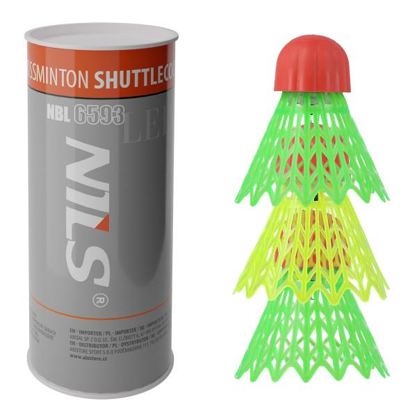 FEDERBÄLLE NYLON LED CROSSMINTON NILS 3 ST.