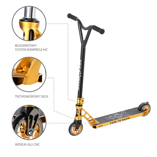 HS202 PRO BLACK-GOLD STUNT SCOOTER NILS EXTREME