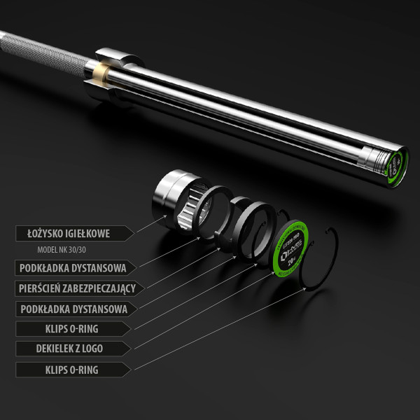 PRO GERADE OLYMPIA-LANGHANTELSTANGE 20KG 2200MM HMS + ZG1000B VERSCHLÜSSE LOCK