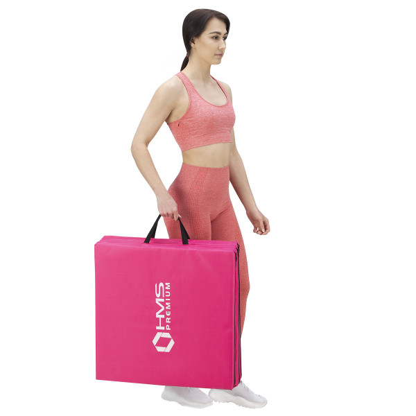 GYMNASTIKMATRATZE KLAPPBAR 1800x600MM ROSA HMS PREMIUM