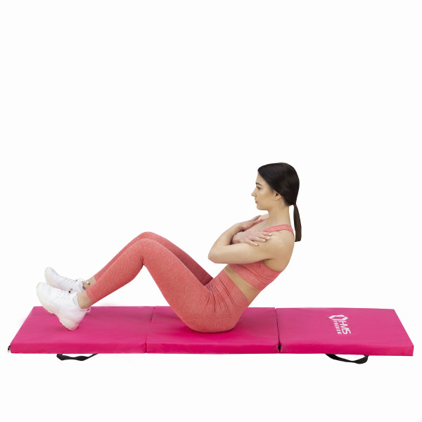 GYMNASTIKMATRATZE KLAPPBAR 1800x600MM ROSA HMS PREMIUM