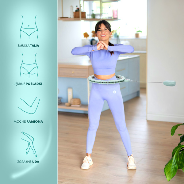 HHM14 HULA-HOOP-REIFEN GREEN MIT MAGNETEN UND ZÄHLER HMS + SLIMMING-GURT BR163 BLACK
