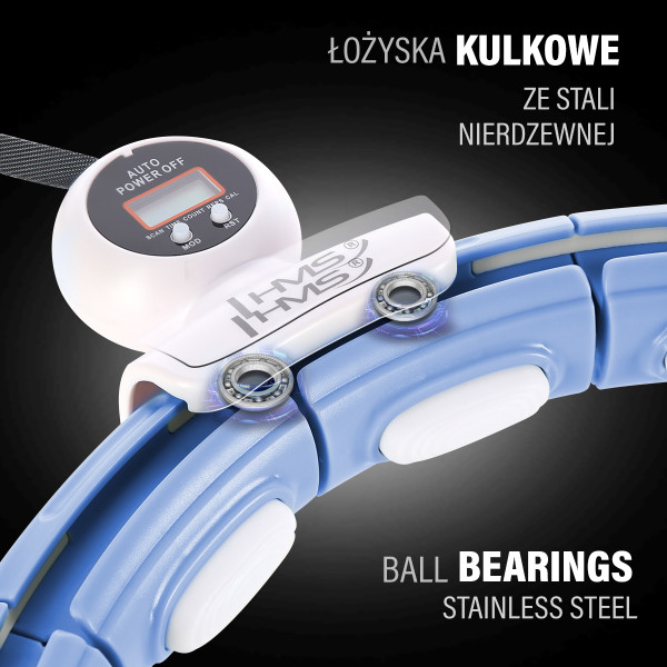 HHM15 HULA-HOOP-REIFEN BLUE MIT MAGNETEN UND ZÄHLER HMS + SLIMMING-GURT BR163 RED