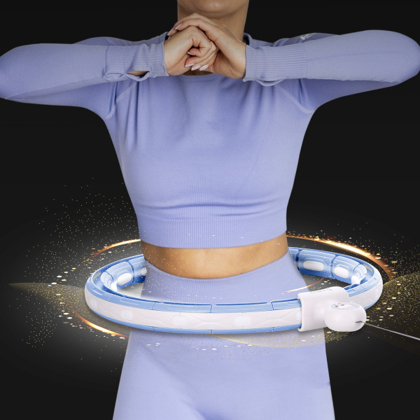 HHM15 HULA-HOOP-REIFEN BLUE MIT MAGNETEN UND ZÄHLER HMS + SLIMMING-GURT BR163 RED