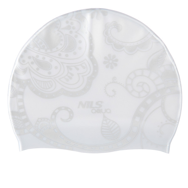 WOMAN F221 SILBERN MUSTER BADEKAPPE SILIKON NILS AQUA