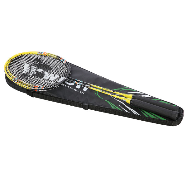 777K SET BADMINTONSCHLÄGER LIMETTENGRÜN+ROT + FEDERBÄLLE 3 ST. WISH