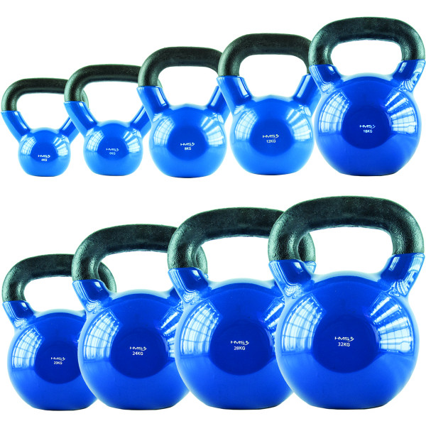 BLUE KETTLEBELL AUS GUSSEISEN MIT VINYLBESCHICHTUNG HMS