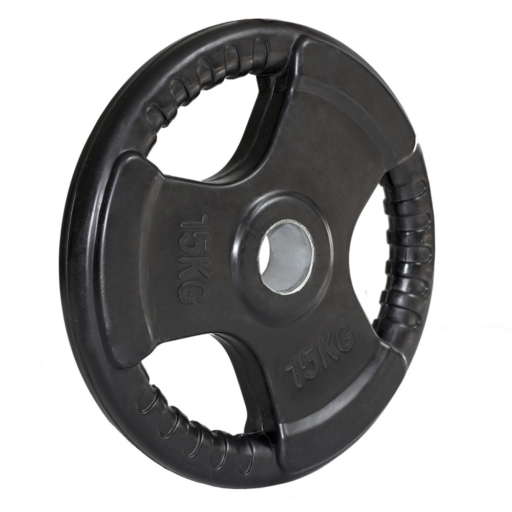 OLYMPISCHE HANTELSCHEIBE MIT GUMMIUMMANTELUNG 15 KG HMS