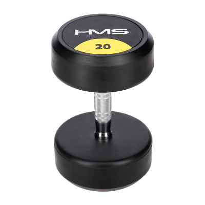 PRO 20 KG RUNDHANTEL MIT GUMMIUMMANTELUNG HMS