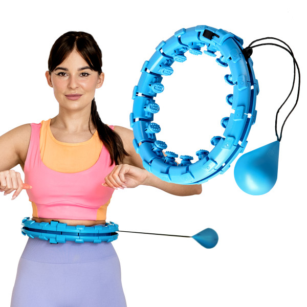 OHA01 HULA-HOOP-REIFEN BLUE MIT MASSAGEPUNKTEN UND SCHWERKRAFTBALL ONE FITNESS