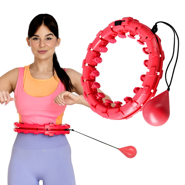 HULA-HOOP-REIFEN RED MIT MASSAGEPUNKTEN UND SCHWERKRAFTBALL ONE FITNESS