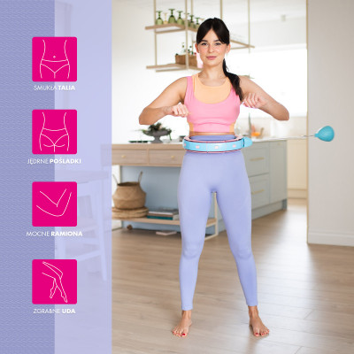 FH06 BLUE/PINK HULA HOOP REIFEN MIT SCHWERKRAFTBALL UND...