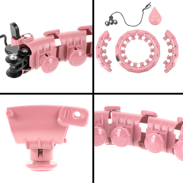 ROSA HULA-HOOP-REIFEN MIT MASSAGEPUNKTEN UND SCHWERKRAFTBALL HMS