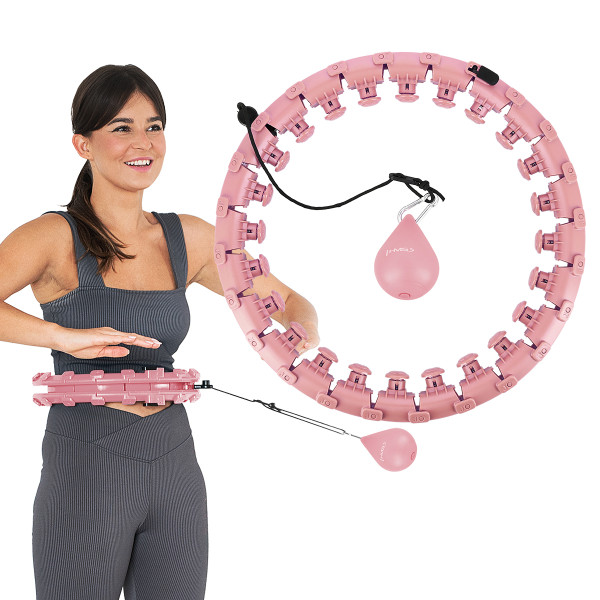 ROSA HULA-HOOP-REIFEN MIT MASSAGEPUNKTEN UND SCHWERKRAFTBALL HMS