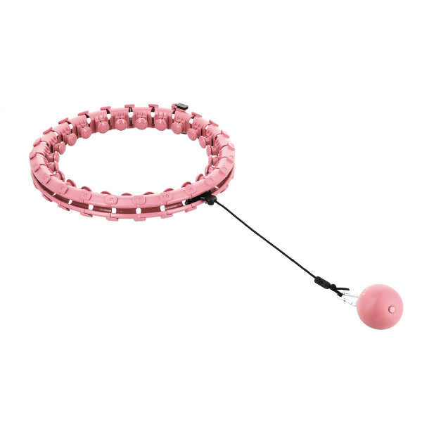 ROSA HULA-HOOP-REIFEN MIT MASSAGEPUNKTEN UND SCHWERKRAFTBALL HMS