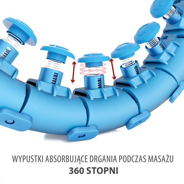 HHW01 HULA-HOOP-REIFEN BLUE MIT MASSAGENOPPEN UND ZÄHLER HMS + SLIMMING-GURT BR163 RED