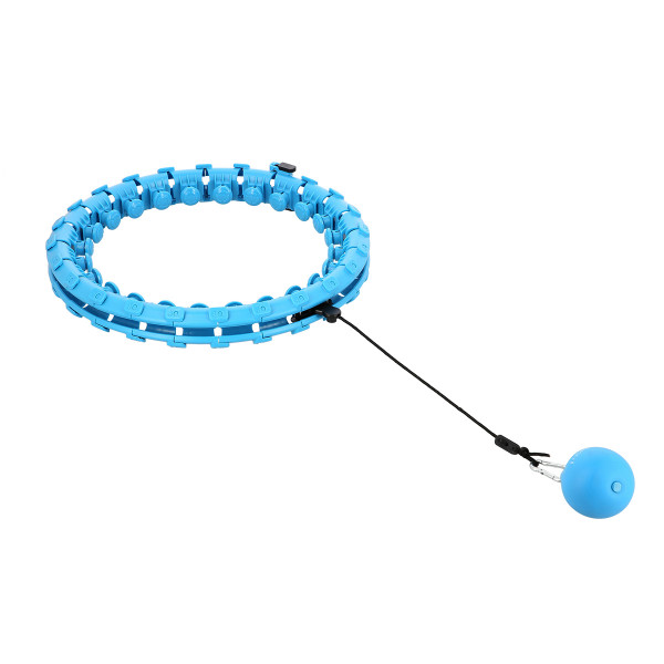 HHW01 HULA-HOOP-REIFEN BLUE MIT MASSAGENOPPEN UND ZÄHLER HMS + SLIMMING-GURT BR163 RED