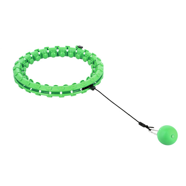 HHW01 HULA-HOOP-REIFEN GREEN MIT MASSAGENOPPEN UND ZÄHLER HMS + SLIMMING-GURT BR163 RED