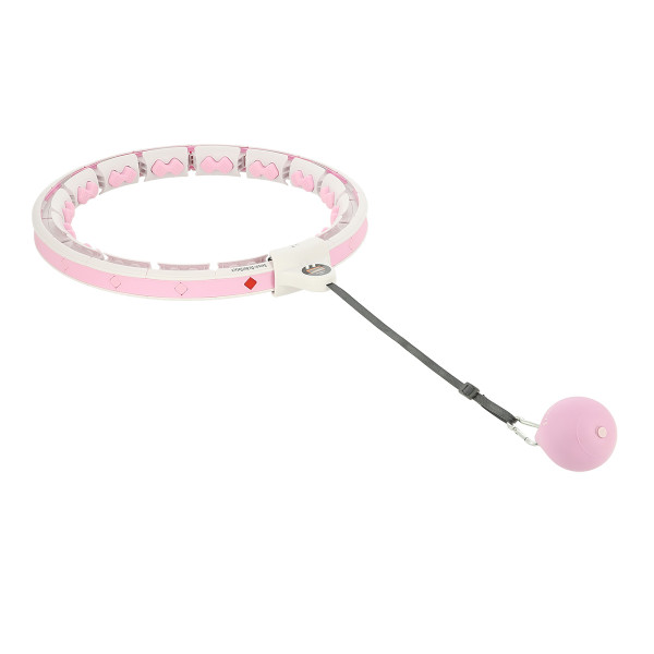 HHW06 HULA-HOOP-REIFEN PINK MIT MASSAGENOPPEN UND ZÄHLER HMS + SLIMMING-GURT BR163 BLACK